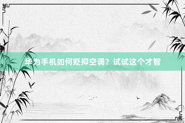 华为手机如何贬抑空调？试试这个才智